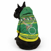 Meri Kiritimiti Cook Islands Christmas Pet Hoodie Maroro Flying Fish and White Stars LT9 - Polynesian Pride