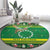 Meri Kiritimiti Cook Islands Christmas Round Carpet Maroro Flying Fish and White Stars