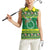 Meri Kiritimiti Cook Islands Christmas Women Sleeveless Polo Shirt Maroro Flying Fish and White Stars