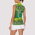 Meri Kiritimiti Cook Islands Christmas Women Sleeveless Polo Shirt Maroro Flying Fish and White Stars