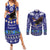 American Samoa Christmas Couples Matching Summer Maxi Dress and Long Sleeve Button Shirt Manuia le Kerisimasi Polynesian Tribal LT9 Blue - Polynesian Pride