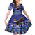 American Samoa Christmas Family Matching Off Shoulder Short Dress and Hawaiian Shirt Manuia le Kerisimasi Polynesian Tribal LT9 Daughter's Dress Blue - Polynesian Pride