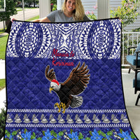 American Samoa Christmas Quilt Manuia le Kerisimasi Polynesian Tribal LT9 Blue - Polynesian Pride