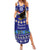 American Samoa Christmas Summer Maxi Dress Manuia le Kerisimasi Polynesian Tribal LT9 Women Blue - Polynesian Pride