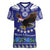 American Samoa Christmas Women V Neck T Shirt Manuia le Kerisimasi Polynesian Tribal LT9 Female Blue - Polynesian Pride