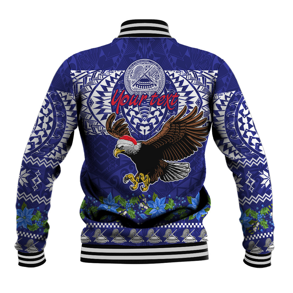 Personalised American Samoa Christmas Baseball Jacket Manuia le Kerisimasi Polynesian Tribal LT9 - Polynesian Pride