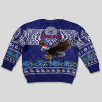 Personalised American Samoa Christmas Kid Ugly Christmas Sweater Manuia le Kerisimasi Polynesian Tribal LT9 - Polynesian Pride