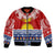 Kiribati Christmas Bomber Jacket Tekeraoi n Te Tiritimati Polynesian Tribal LT9 Unisex Red - Polynesian Pride