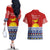 Kiribati Christmas Couples Matching Off The Shoulder Long Sleeve Dress and Hawaiian Shirt Tekeraoi n Te Tiritimati Polynesian Tribal LT9 - Polynesian Pride