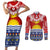 Kiribati Christmas Couples Matching Short Sleeve Bodycon Dress and Long Sleeve Button Shirt Tekeraoi n Te Tiritimati Polynesian Tribal LT9 Red - Polynesian Pride