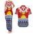 Kiribati Christmas Couples Matching Tank Maxi Dress and Hawaiian Shirt Tekeraoi n Te Tiritimati Polynesian Tribal LT9 Red - Polynesian Pride