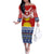 Kiribati Christmas Family Matching Off Shoulder Long Sleeve Dress and Hawaiian Shirt Tekeraoi n Te Tiritimati Polynesian Tribal LT9 Mom's Dress Red - Polynesian Pride