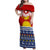 Kiribati Christmas Family Matching Off Shoulder Maxi Dress and Hawaiian Shirt Tekeraoi n Te Tiritimati Polynesian Tribal LT9 Mom's Dress Red - Polynesian Pride