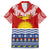 Kiribati Christmas Family Matching Short Sleeve Bodycon Dress and Hawaiian Shirt Tekeraoi n Te Tiritimati Polynesian Tribal LT9 Dad's Shirt - Short Sleeve Red - Polynesian Pride