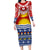 Kiribati Christmas Long Sleeve Bodycon Dress Tekeraoi n Te Tiritimati Polynesian Tribal LT9 Long Dress Red - Polynesian Pride