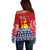 Kiribati Christmas Off Shoulder Sweater Tekeraoi n Te Tiritimati Polynesian Tribal LT9 - Polynesian Pride