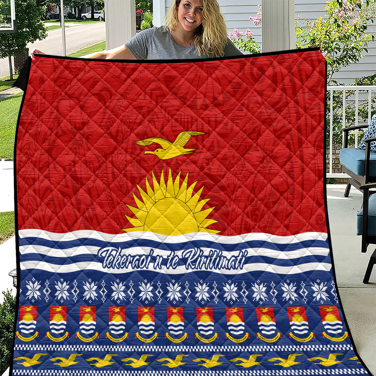 Kiribati Christmas Quilt Tekeraoi n Te Tiritimati Polynesian Tribal LT9 Red - Polynesian Pride