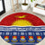 Kiribati Christmas Round Carpet Tekeraoi n Te Tiritimati Polynesian Tribal LT9 Red - Polynesian Pride