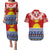 Personalised Kiribati Christmas Couples Matching Puletasi Dress and Hawaiian Shirt Tekeraoi n Te Tiritimati Polynesian Tribal LT9 Red - Polynesian Pride