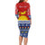 Personalised Kiribati Christmas Long Sleeve Bodycon Dress Tekeraoi n Te Tiritimati Polynesian Tribal LT9 - Polynesian Pride