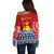 Personalised Kiribati Christmas Off Shoulder Sweater Tekeraoi n Te Tiritimati Polynesian Tribal LT9 - Polynesian Pride