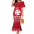 Personalised Wallis and Futuna Christmas Family Matching Mermaid Dress and Hawaiian Shirt Polynesian Tribal LT9 Mom's Dress Red - Polynesian Pride