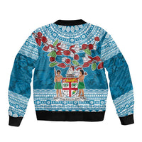 Fijian Tagimoucia Flowers Bomber Jacket Christmas Coquette bow LT9 - Polynesian Pride