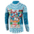 Fijian Tagimoucia Flowers Button Sweatshirt Christmas Coquette bow