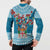 Fijian Tagimoucia Flowers Button Sweatshirt Christmas Coquette bow