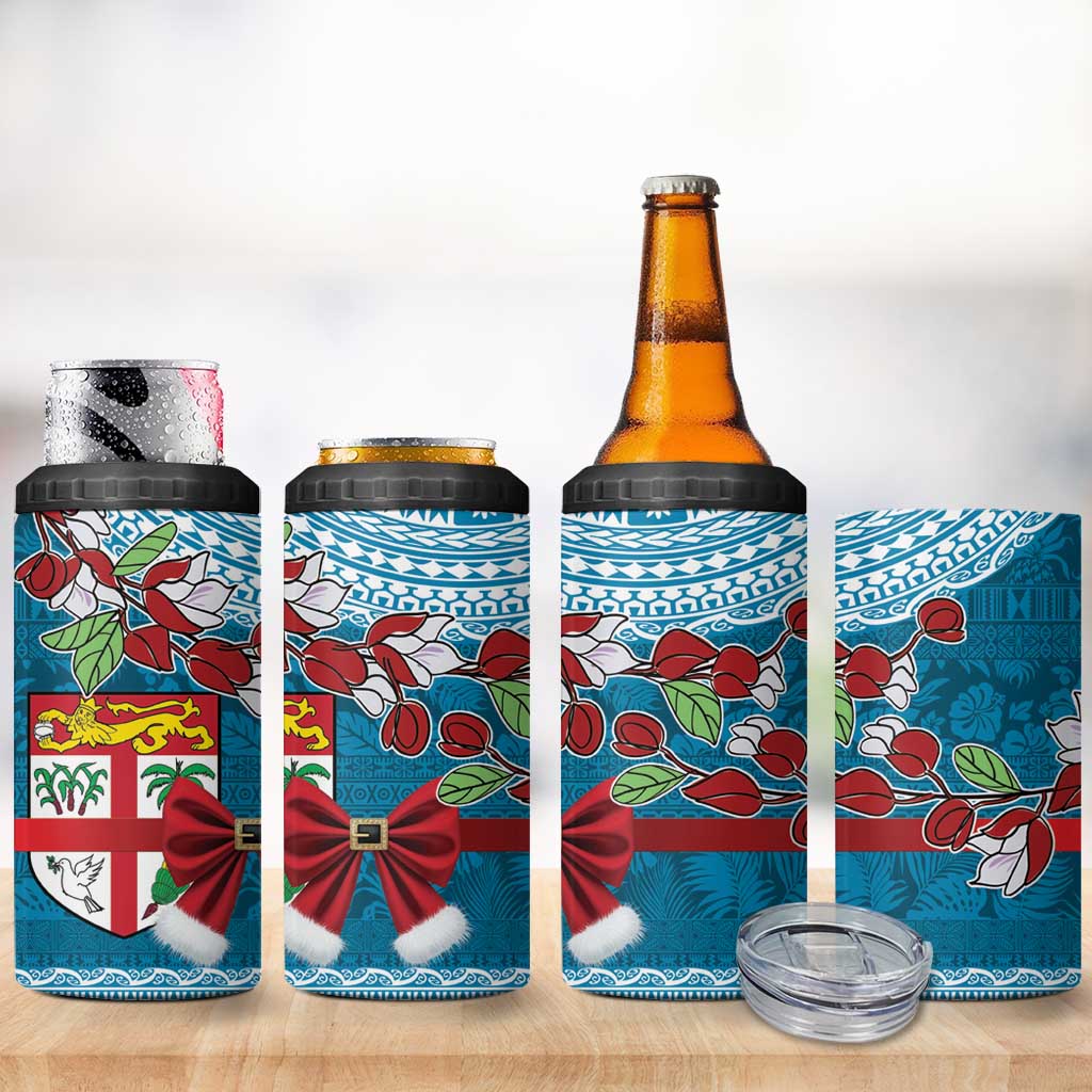 Fijian Tagimoucia Flowers 4 in 1 Can Cooler Tumbler Christmas Coquette bow LT9 - Polynesian Pride