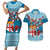 Fijian Tagimoucia Flowers Couples Matching Short Sleeve Bodycon Dress and Hawaiian Shirt Christmas Coquette bow