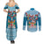 Fijian Tagimoucia Flowers Couples Matching Summer Maxi Dress and Long Sleeve Button Shirt Christmas Coquette bow