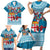 Fijian Tagimoucia Flowers Family Matching Short Sleeve Bodycon Dress and Hawaiian Shirt Christmas Coquette bow