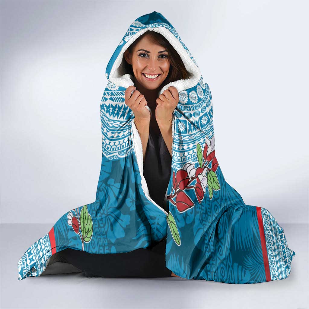 Fijian Tagimoucia Flowers Hooded Blanket Christmas Coquette bow LT9 - Polynesian Pride