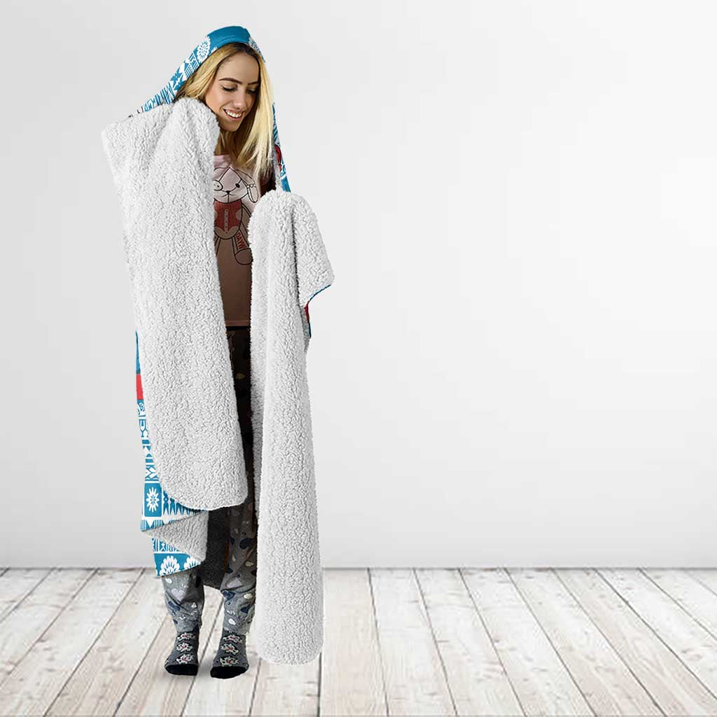Fijian Tagimoucia Flowers Hooded Blanket Christmas Coquette bow LT9 - Polynesian Pride