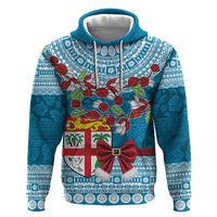 Fijian Tagimoucia Flowers Hoodie Christmas Coquette bow LT9 Pullover Hoodie Blue - Polynesian Pride