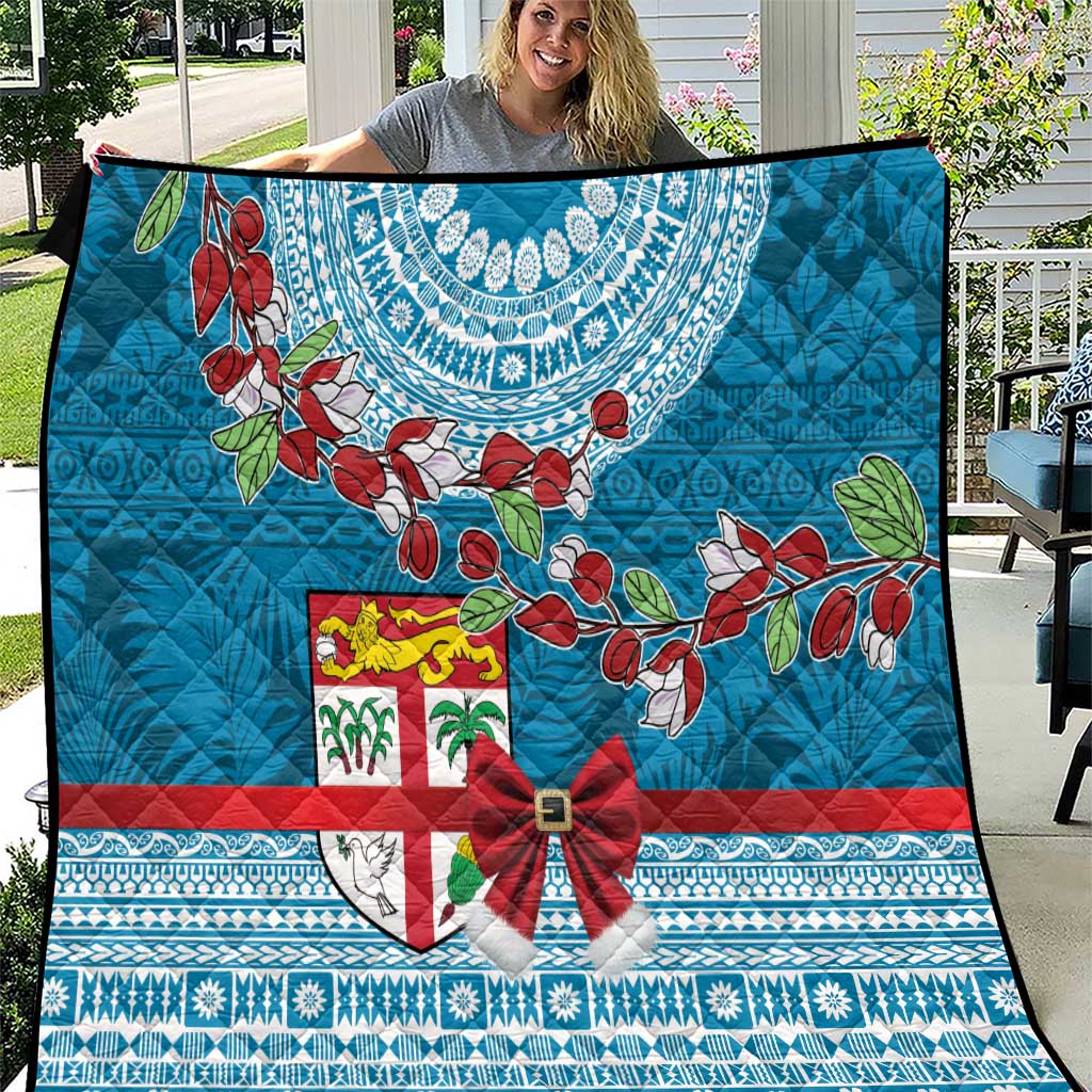 Fijian Tagimoucia Flowers Quilt Christmas Coquette bow LT9 Blue - Polynesian Pride