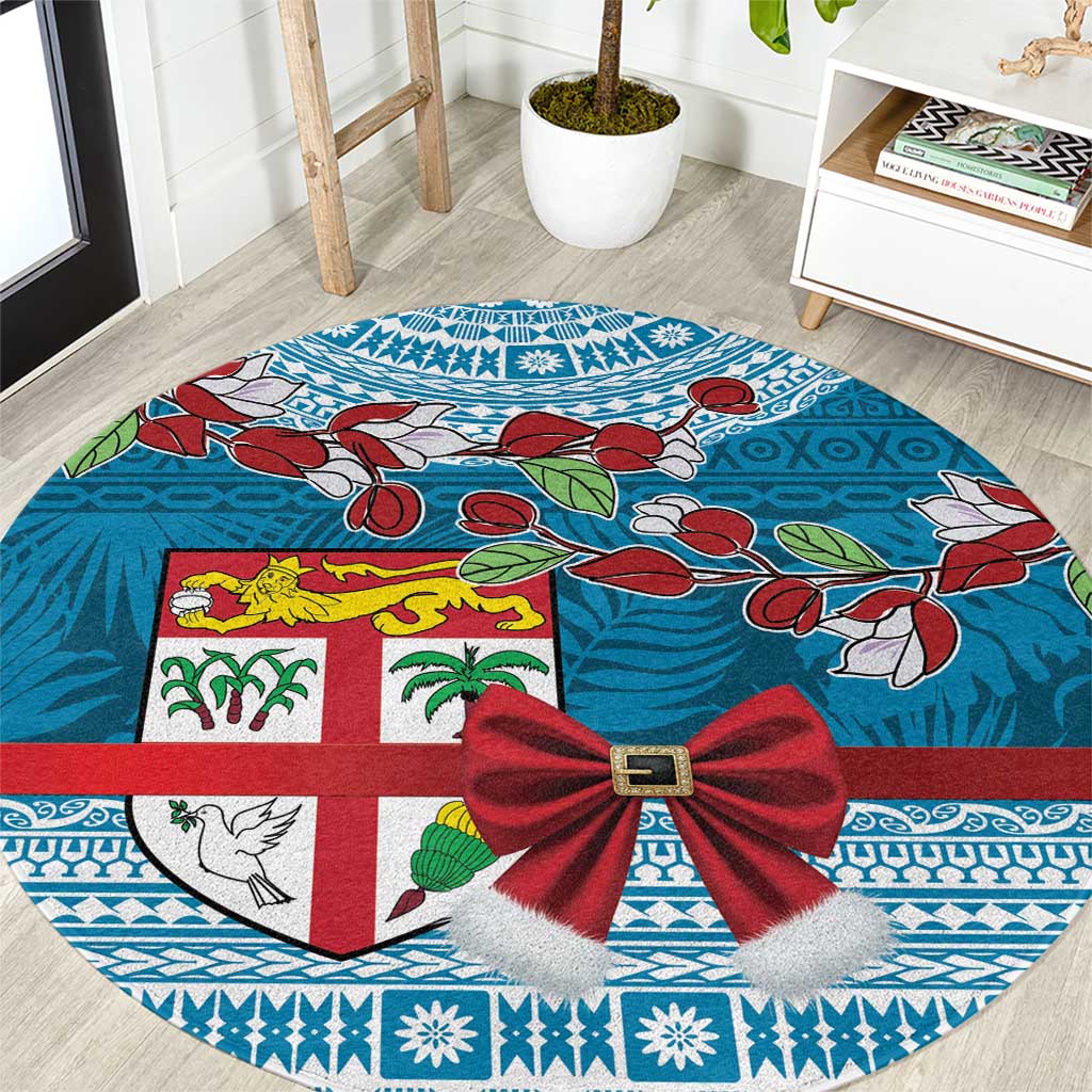Fijian Tagimoucia Flowers Round Carpet Christmas Coquette bow LT9 Blue - Polynesian Pride