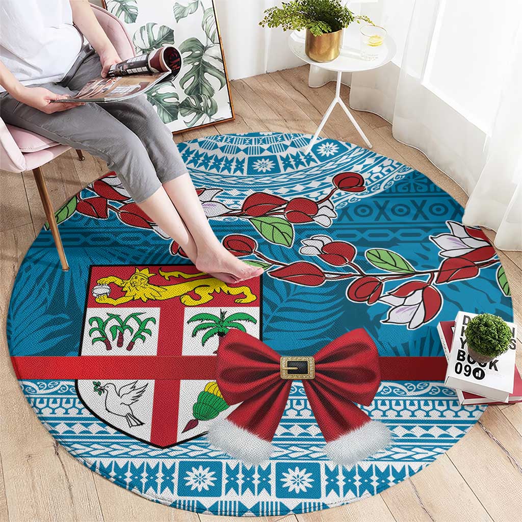 Fijian Tagimoucia Flowers Round Carpet Christmas Coquette bow LT9 - Polynesian Pride