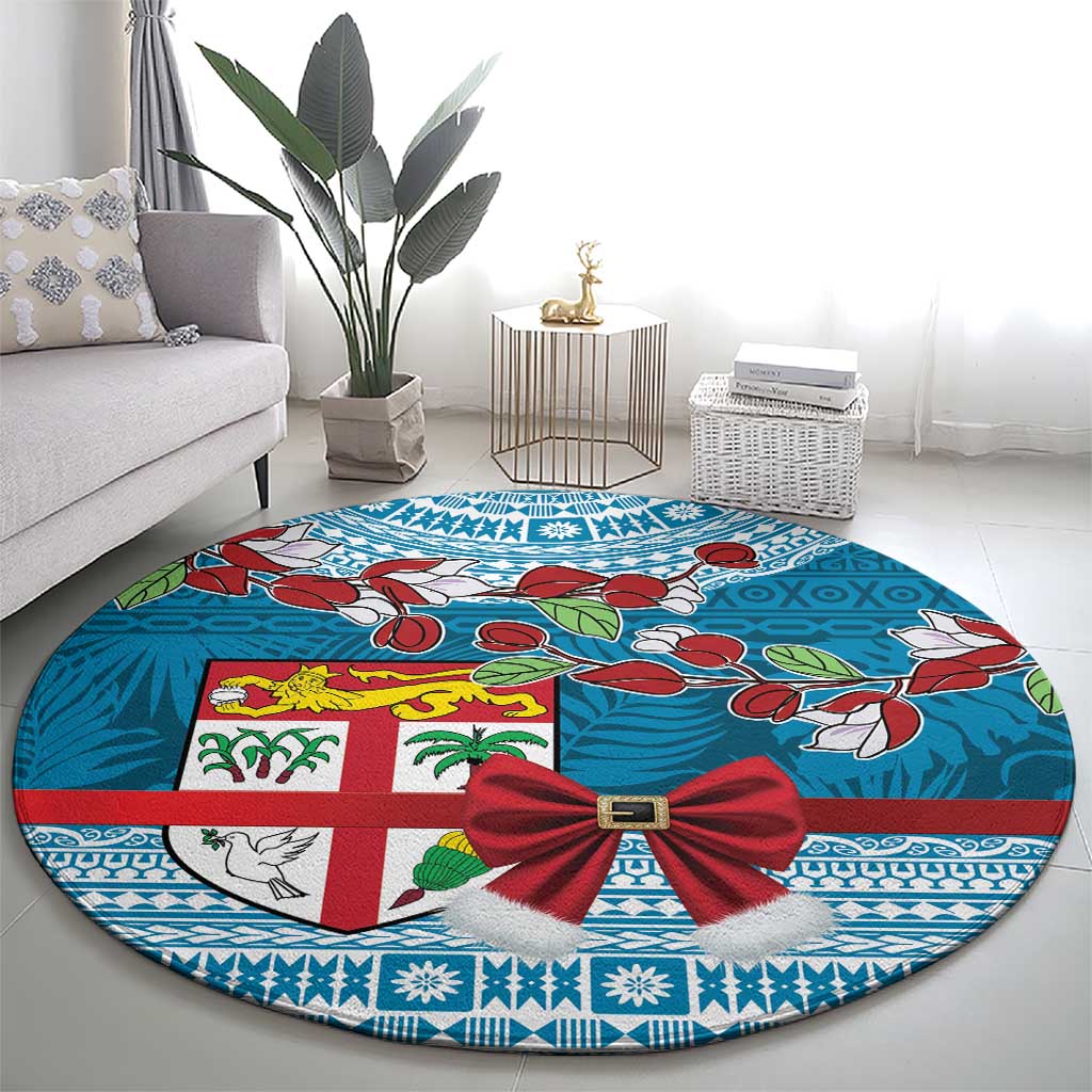 Fijian Tagimoucia Flowers Round Carpet Christmas Coquette bow LT9 - Polynesian Pride