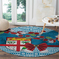 Fijian Tagimoucia Flowers Round Carpet Christmas Coquette bow LT9 - Polynesian Pride