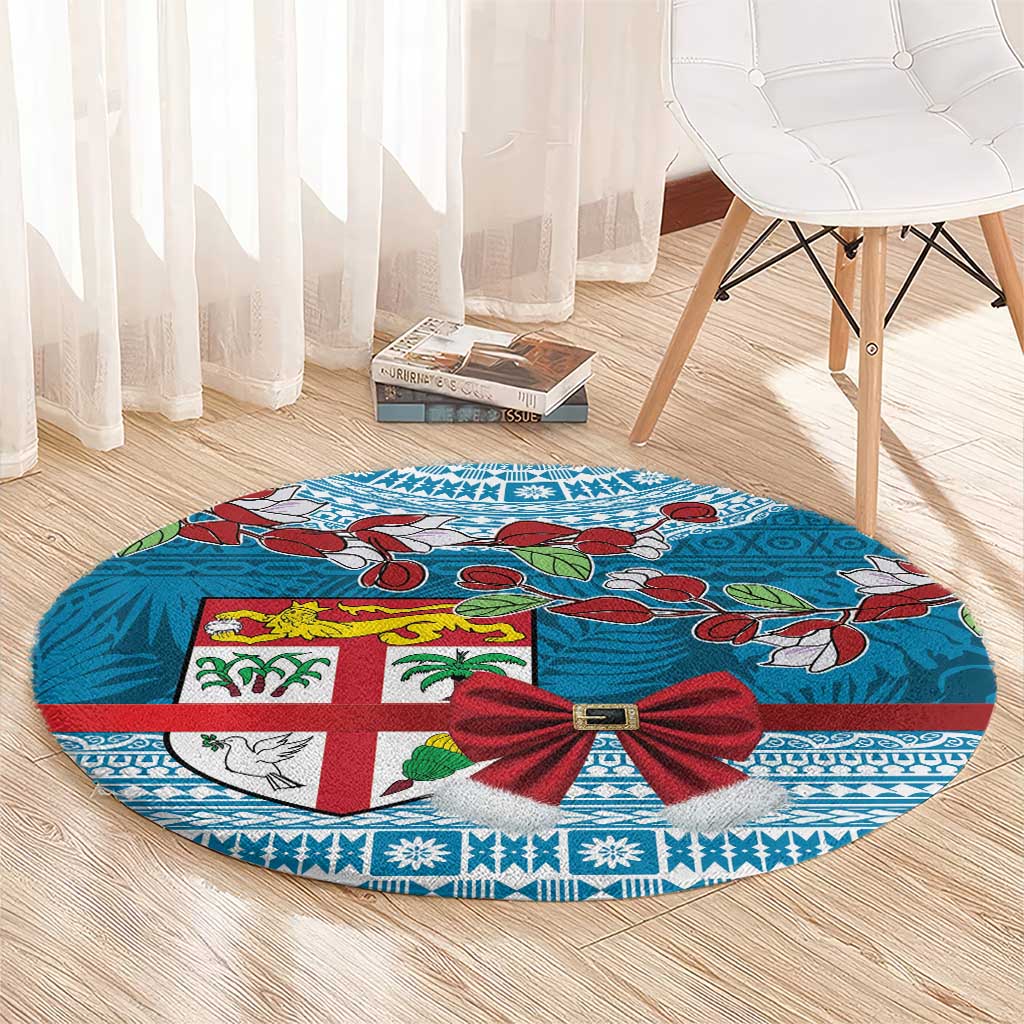 Fijian Tagimoucia Flowers Round Carpet Christmas Coquette bow LT9 - Polynesian Pride