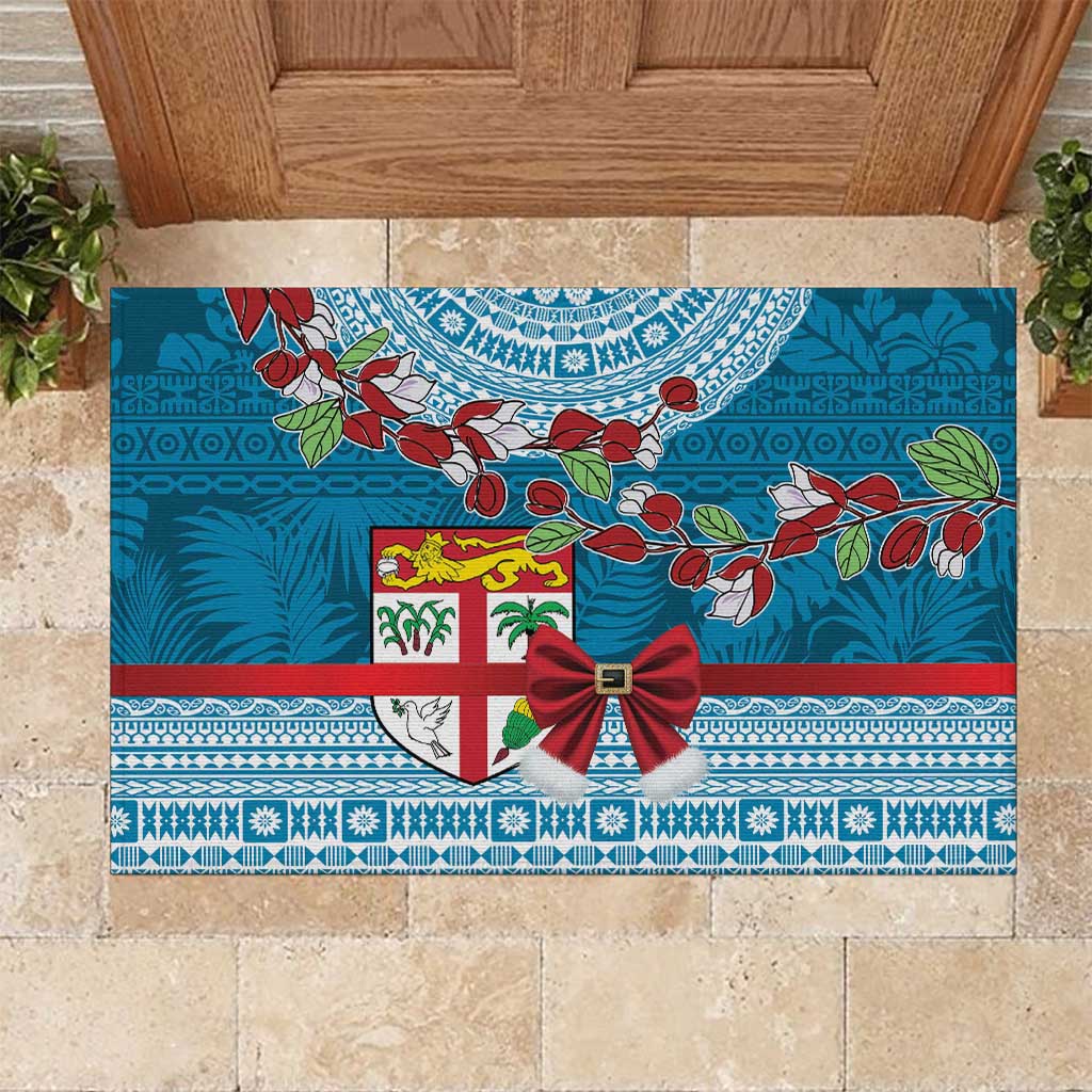 Fijian Tagimoucia Flowers Rubber Doormat Christmas Coquette bow