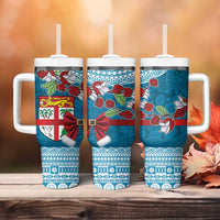 Fijian Tagimoucia Flowers Tumbler With Handle Christmas Coquette bow LT9 - Polynesian Pride
