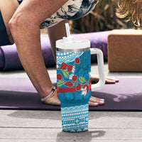 Fijian Tagimoucia Flowers Tumbler With Handle Christmas Coquette bow LT9 - Polynesian Pride