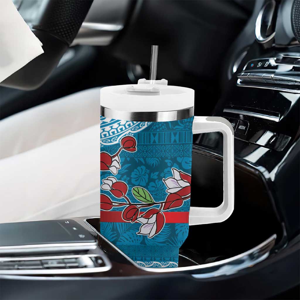 Fijian Tagimoucia Flowers Tumbler With Handle Christmas Coquette bow LT9 - Polynesian Pride