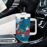 Fijian Tagimoucia Flowers Tumbler With Handle Christmas Coquette bow LT9 - Polynesian Pride