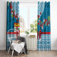 Fijian Tagimoucia Flowers Window Curtain Christmas Coquette bow LT9 - Polynesian Pride