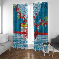 Fijian Tagimoucia Flowers Window Curtain Christmas Coquette bow LT9 With Grommets Blue - Polynesian Pride