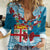 Fijian Tagimoucia Flowers Women Casual Shirt Christmas Coquette bow